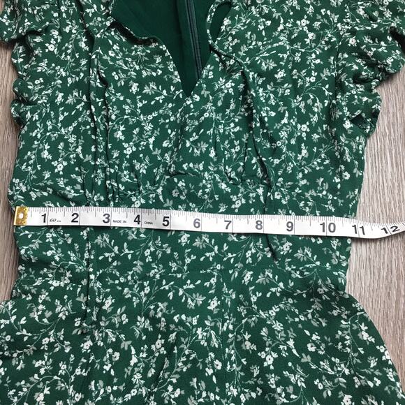 Reformation Vikki Mini Floral Green Parsley Dress Size 0 - Picture 8 of 9